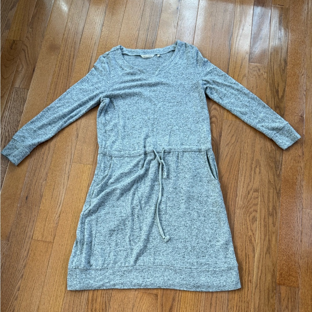 Soft Surroundings Easy Living Heather Gray Knit Dress Size Small Pockets